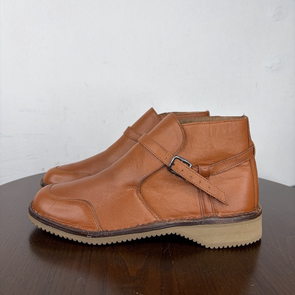 Carioca Boots Women's 7.5 Brown Leather Buckle Strap Moto Biker Ankle Booties